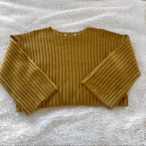 Oversized Cropped Tan Sweater